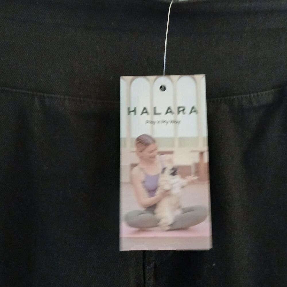 NWT Halara Black Flex Denim Casual Leggings Viral Jeggings L Classic Basic - Picture 6 of 8